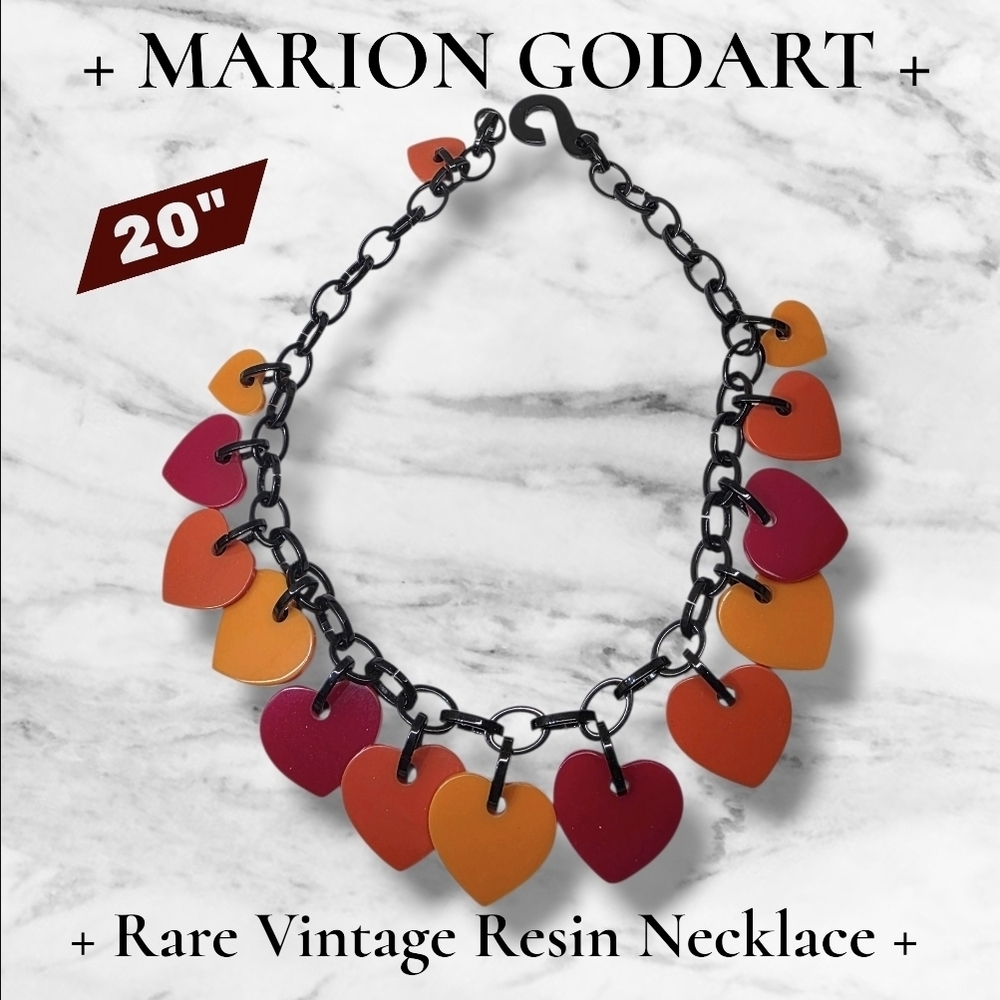 Heart Necklace - Pink and Orange